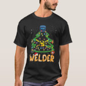 Welder Christmas Tree Holiday Pajamas Familienmatt T-Shirt (Vorderseite)