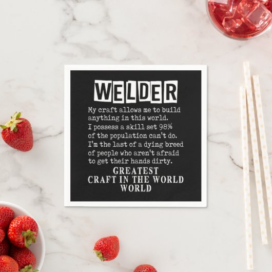 Welder Craft Profession Welding Weld Metal Gift Serviette (Beispiel)