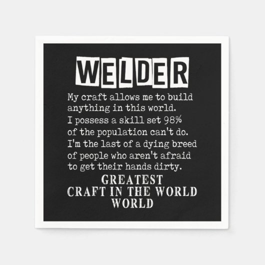 Welder Craft Profession Welding Weld Metal Gift Serviette (Vorderseite)