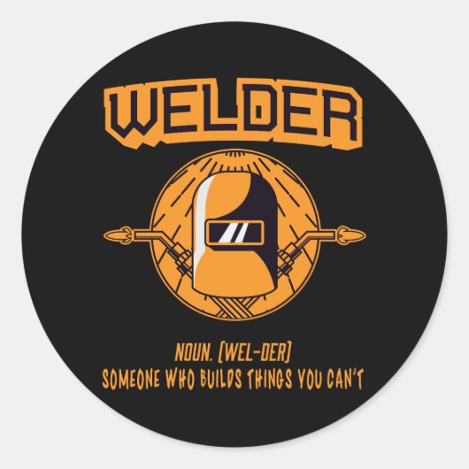 Welder Definition Funny Sticker (Vorderseite)