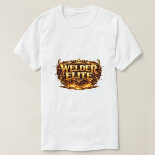 Welder Elite Luxury Gold Crown Molten Design T-Shirt (Design vorne)