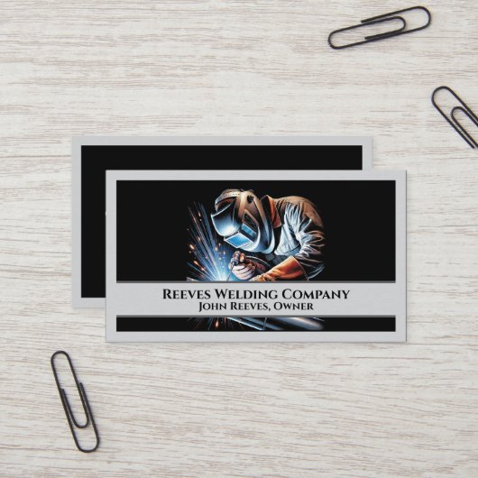 Welder Fabricator Contractor Service Business Card Visitenkarte (Vorderseite/Rückseite Beispiel)