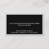 Welder Fabricator Contractor Service Business Card Visitenkarte (Rückseite)