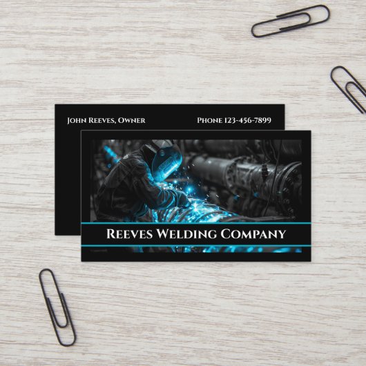 Welder Fabricator Contractor Service Business Card Visitenkarte (Vorderseite/Rückseite Beispiel)