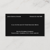 Welder Fabricator Contractor Service Business Card Visitenkarte (Rückseite)