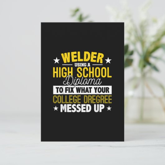 Welder Fix Was Ihre Uni Dregrees Geschenk behoben Dankeskarte (Stehend Vorderseite)
