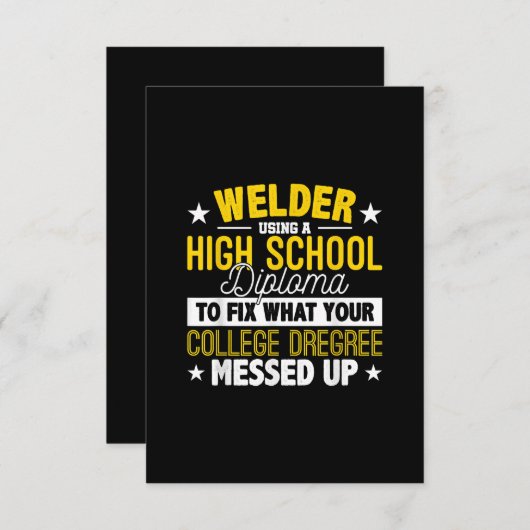 Welder Fix Was Ihre Uni Dregrees Geschenk behoben Dankeskarte (Vorne/Hinten)