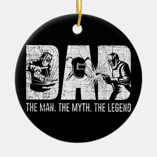 Welder Funny Welding Vater Man Myth Legend Vater Keramik Ornament (Vorne)