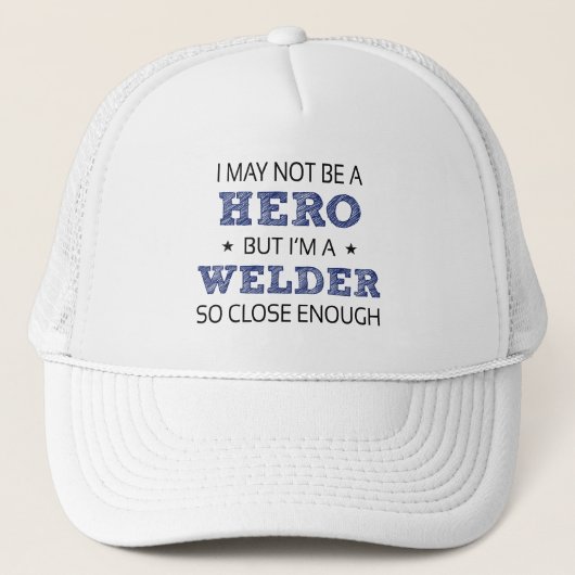 Welder Hero Spaß Novelty Truckerkappe (Vorderseite)