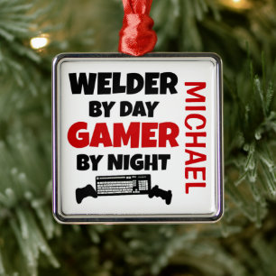 Welder-Lieben spielen Videospiele Ornament Aus Metall