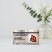 Welder | Metallgeputzte Rivets | Stahl Visitenkarte (Stehend Vorderseite)