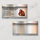 Welder | Metallgeputzte Rivets | Stahl Visitenkarte (Vorne/Hinten)