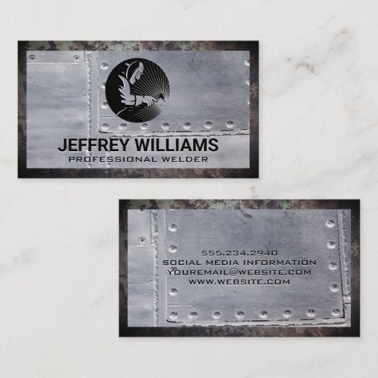 Welder | Metallrivets | Grunge Metal Visitenkarte (Vorne/Hinten)