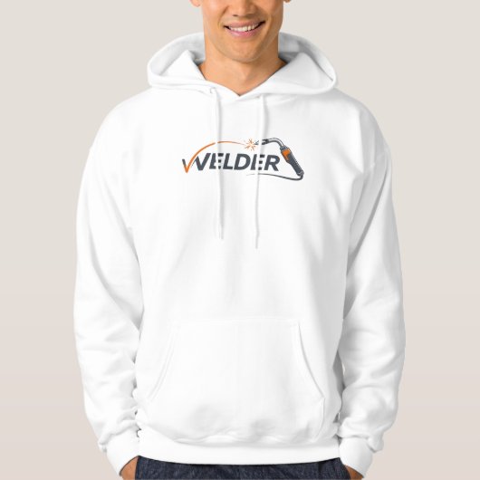 Welder Minimalist Logo Torch Spark Design Hoodie (Vorderseite)