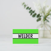 Welder Neon Green Visitenkarte (Stehend Vorderseite)