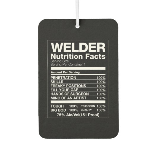 Welder Nutrition Fakten Autolufterfrischer (Vorderseite)