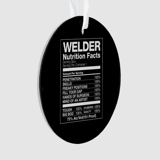 Welder Nutrition Fakten Ornament (Vorderseite)