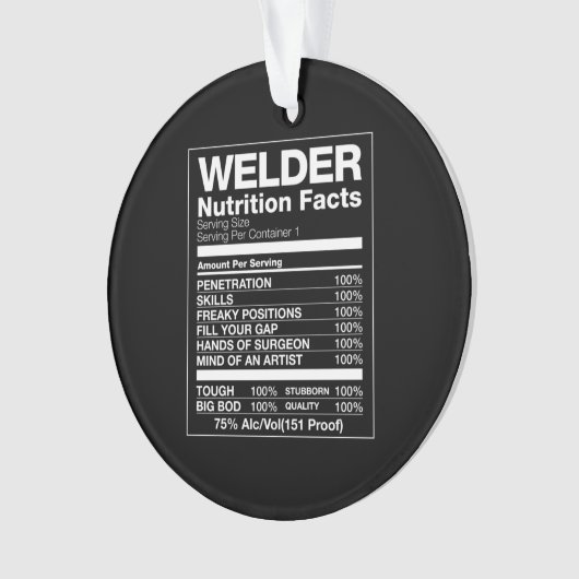 Welder Nutrition Fakten Ornament (Vorderseite)