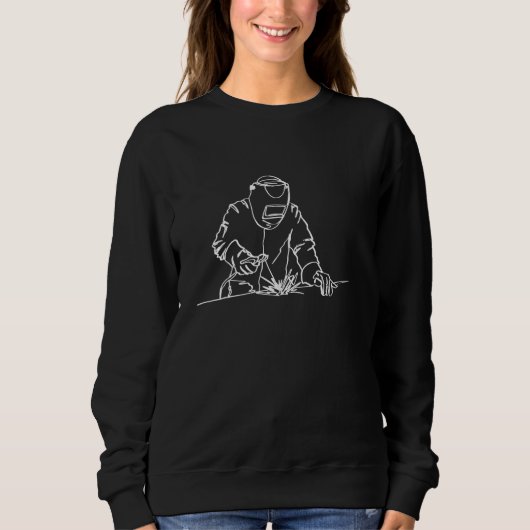 Welder Oneline Art Mig Welding Funny Welding Sweatshirt (Vorderseite)