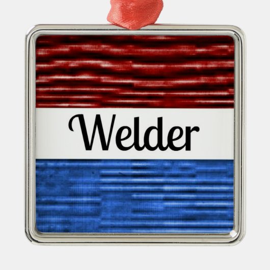 Welder Patriotic Christmas Ornament (Vorne)