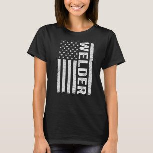 Welder Patriotic USA American Flag Vintag Schweiße T-Shirt