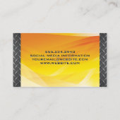 Welder | Plattenstahl | Brandhintergrund Visitenkarte (Rückseite)