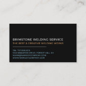 Welder Portrait, Metallarbeiter, Welder Visitenkarte (Rückseite)