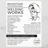 Welder Portrait Sketch, Metallarbeiter, Welder Flyer (Vorne)
