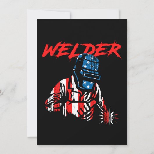 Welder Profession American Flag Metal Welding Gift Einladung (Vorderseite)