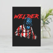 Welder Profession American Flag Metal Welding Gift Einladung (Stehend Vorderseite)