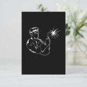 Welder Silhouette Niedlich Shadow Handwerker Gesch Dankeskarte (Stehend Vorderseite)