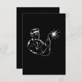 Welder Silhouette Niedlich Shadow Handwerker Gesch Dankeskarte (Vorne/Hinten)