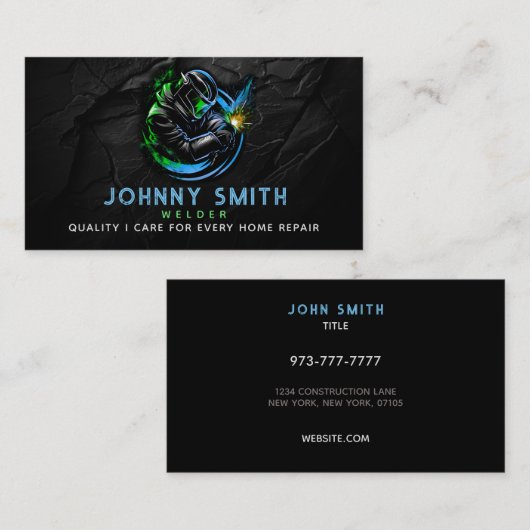 Welder Slogans Business Cards Visitenkarte (Vorne/Hinten)
