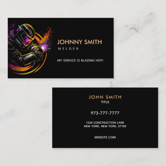Welder Slogans Business Cards Visitenkarte (Vorne/Hinten)
