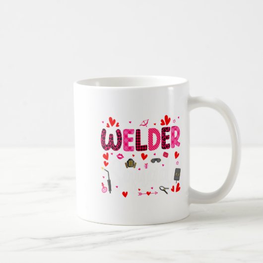 Welder Squad Cute Tools Hearts Costume Valentines Kaffeetasse (Rechts)