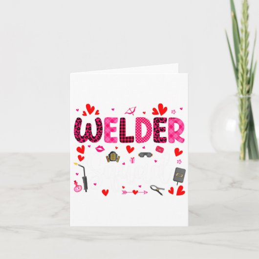 Welder Squad Cute Tools Hearts Costume Valentines  Karte (Vorderseite)