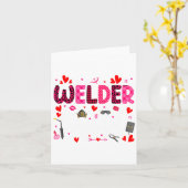 Welder Squad Cute Tools Hearts Costume Valentines  Karte (Gelbe Blume)