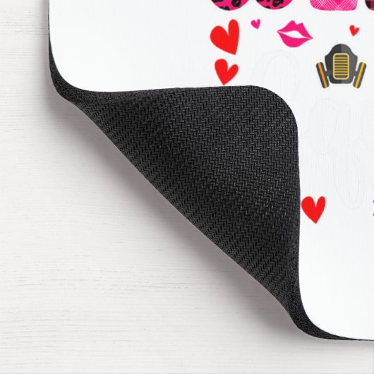 Welder Squad Cute Tools Hearts Costume Valentines  Mousepad (Ecke)