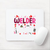 Welder Squad Cute Tools Hearts Costume Valentines  Mousepad (Mit Mouse)