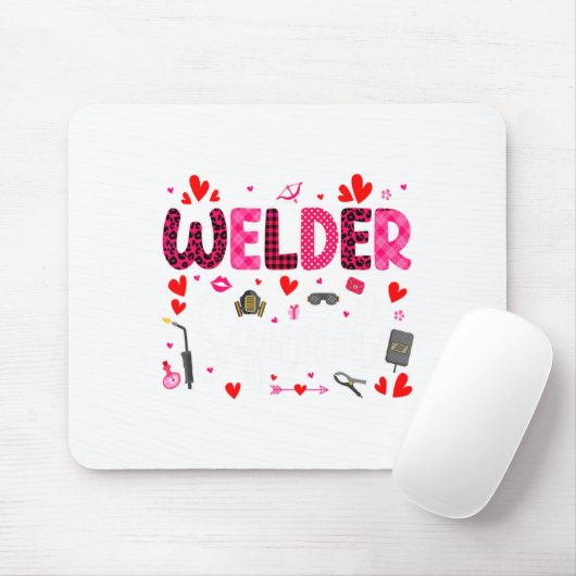 Welder Squad Cute Tools Hearts Costume Valentines  Mousepad (Mit Mouse)