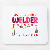 Welder Squad Cute Tools Hearts Costume Valentines  Mousepad (Vorne)