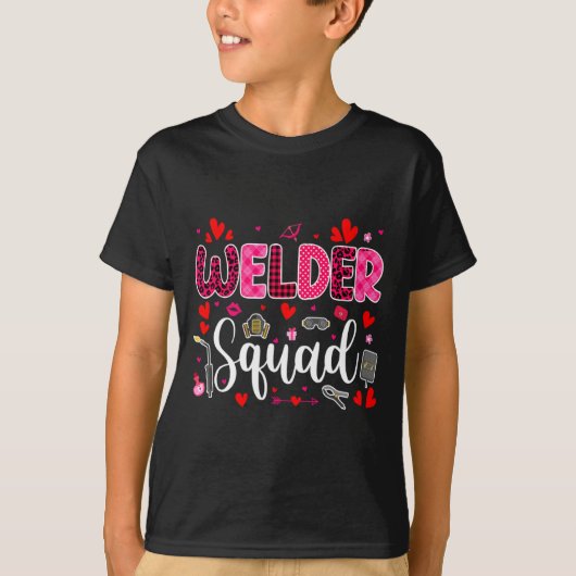 Welder Squad Cute Tools Hearts Costume Valentines T-Shirt (Vorderseite)