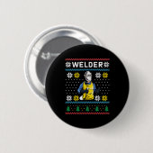 Welder Strick Ugly Christmas Sweater Geschenk Button (Vorne & Hinten)