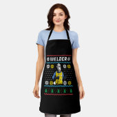 Welder Strick Ugly Christmas Sweater Geschenk Schürze (Getragen)
