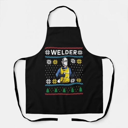 Welder Strick Ugly Christmas Sweater Geschenk Schürze (Vorderseite)