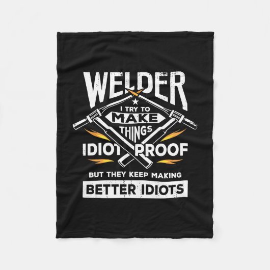 Welder versucht, Dinge herzustellen Fleecedecke (Vorderseite)