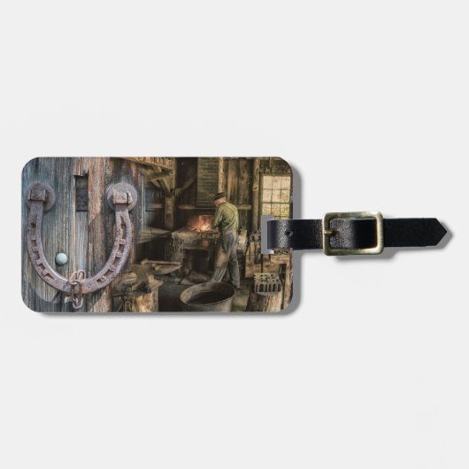 Welder Vintag Blacksmith Horseshoes Gepäckanhänger (Vorderseite horizontal)