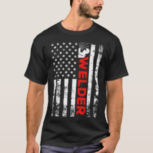 Welder Vintage US-amerikanische Flagge Schweißen T T-Shirt