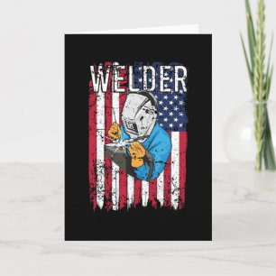 Welder Vintage US-amerikanische Flagge Welder Weld Karte