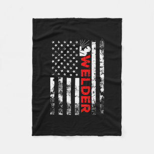 Welder Vintage US-amerikanische Flaggenschweißen  Fleecedecke